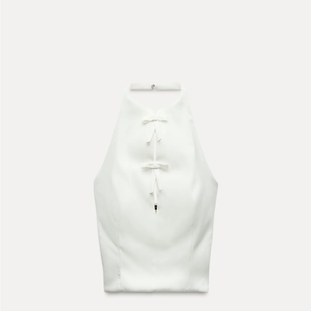 Zara White Halter Tank Top
